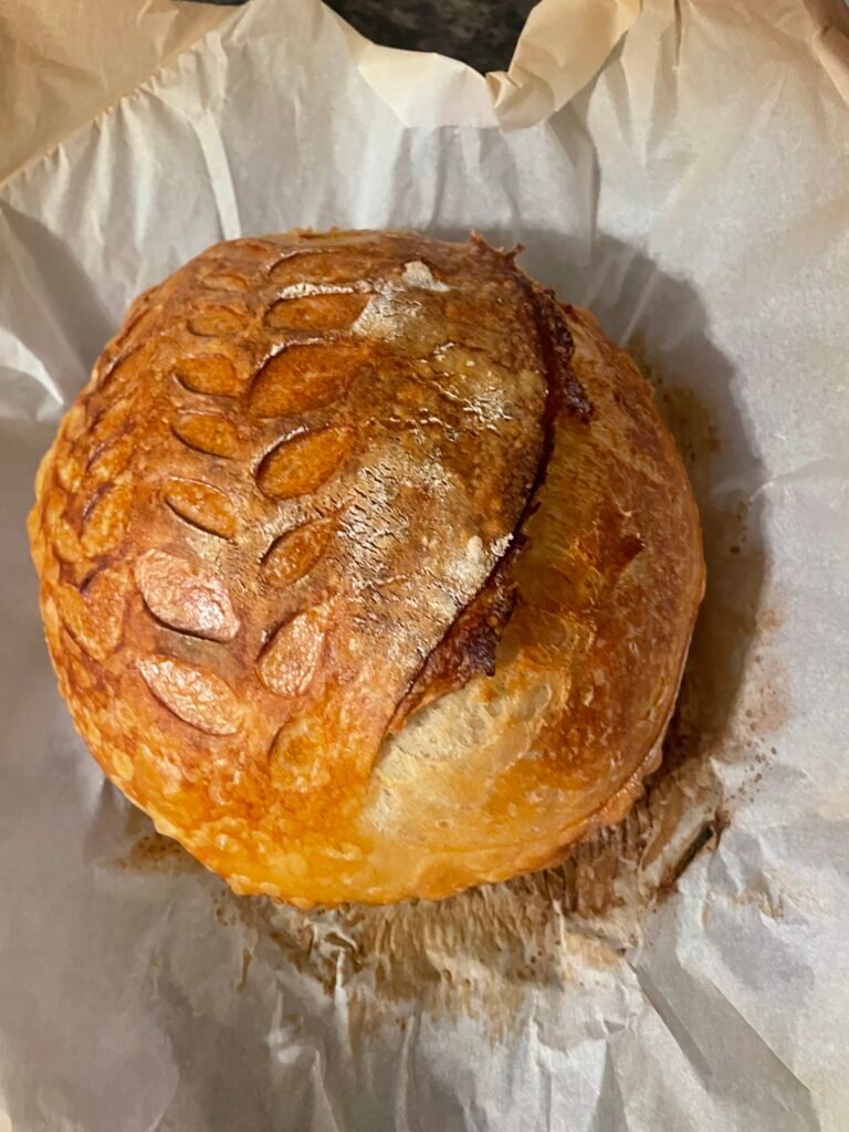 This easy rustic sourdough bread is great during any season.