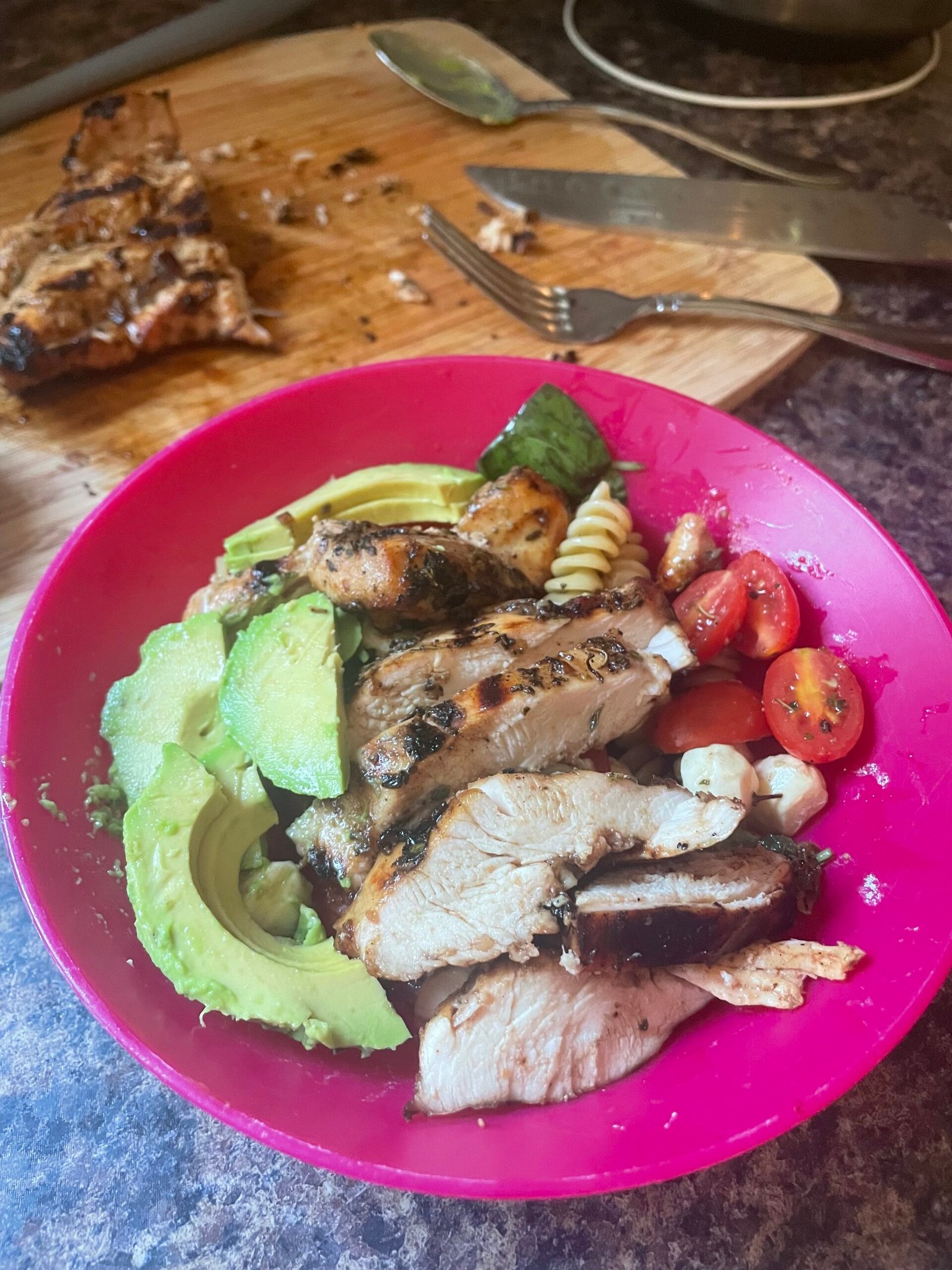 Chicken Caprese Salad with Avocado